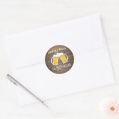 Rustic Cheers and Beers to 50 Years Ronde Sticker (Envelop)
