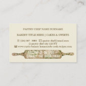 Rustic Chef vanilla ivoor Floral Roller Bakery Visitekaartje (Achterkant)