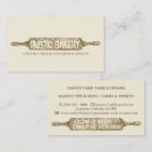 Rustic Chef vanilla ivoor Floral Roller Bakery Visitekaartje (Voorkant / Achterkant)