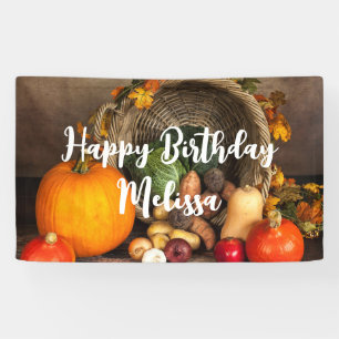 Rustic Chef's Table Bounful Harvest Birthday Spandoek