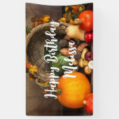 Rustic Chef's Table Bounful Harvest Birthday Spandoek (Verticaal)