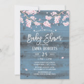 Rustic Cherry Blossom Flowers Baby shower Kaart (Voorkant)