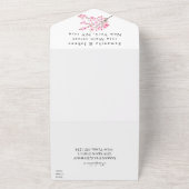 Rustic Cherry Blossom Japanse roze bloemen Sakura All In One Uitnodiging (Buitenkant)