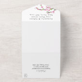 Rustic Cherry Blossom Japanse roze bloemen Sakura All In One Uitnodiging (Buitenkant)