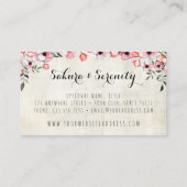 Rustic Cherry Blossom Sakura Natuurlijke Waterverf Visitekaartje (Achterkant)