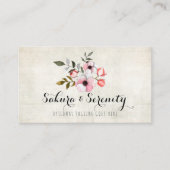 Rustic Cherry Blossom Sakura Natuurlijke Waterverf Visitekaartje (Voorkant)