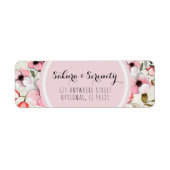 Rustic Cherry Blossom Sakura Return Address Etiket (Voorkant)