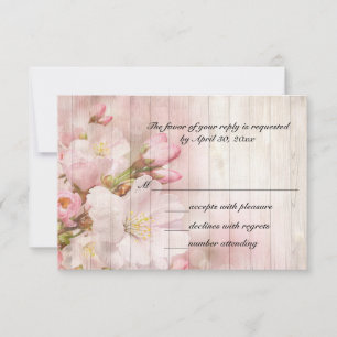 Rustic Cherry Blossom Weddenschap RSVP Kaartje