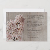Rustic Cherry Blossom Wedding Invitations Kaart (Voorkant)