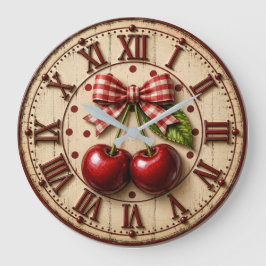 Rustic Cherry Gingham Bow  Farmhouse Kitchen Grote Klok
