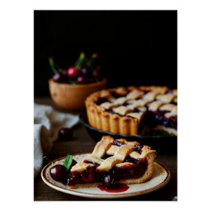 Rustic Cherry Pie Poster