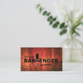 Rustic Cherrywood Event Bartender Visitekaartje (Staand voorkant)