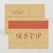 Rustic Chevron RSVP Briefkaart (Voorkant / Achterkant)