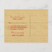 Rustic Chevron RSVP Briefkaart (Achterkant)