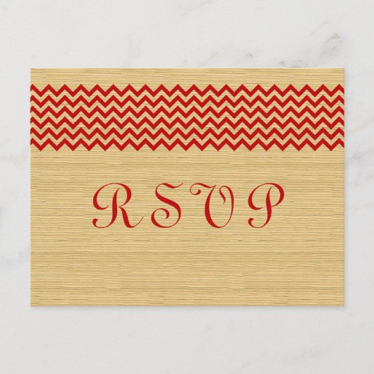 Rustic Chevron RSVP Briefkaart (Voorkant)