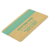 Rustic Chevron Save the Date Magnet, Blauwgroen Magneet (Linkerzijde)