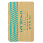 Rustic Chevron Save the Date Magnet, Blauwgroen Magneet (Verticaal)