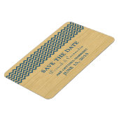 Rustic Chevron Save the Date Magnet, Blue Magneet (Linkerzijde)