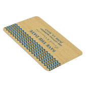 Rustic Chevron Save the Date Magnet, Blue Magneet (Rechterzijde)