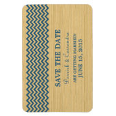 Rustic Chevron Save the Date Magnet, Blue Magneet (Verticaal)