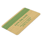 Rustic Chevron Save the Date Magnet, Green Magneet (Linkerzijde)