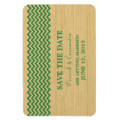 Rustic Chevron Save the Date Magnet, Green Magneet (Verticaal)