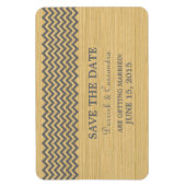 Rustic Chevron Save the Date Magnet, Grey Magneet (Verticaal)