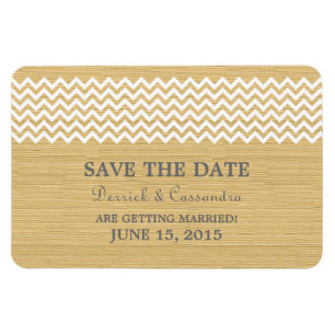 Rustic Chevron Save the Date Magnet, Ivory Magneet