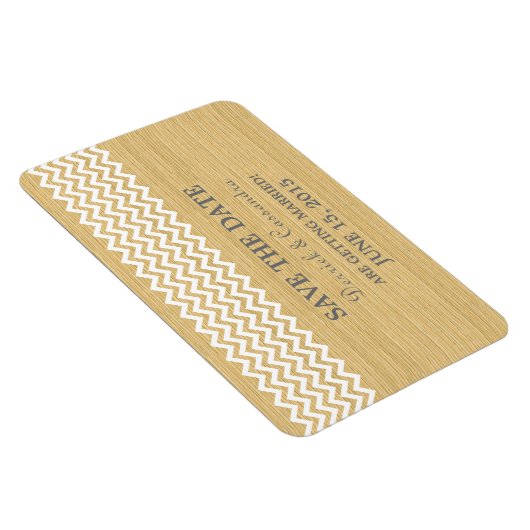 Rustic Chevron Save the Date Magnet, Ivory Magneet (Rechterzijde)