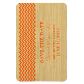 Rustic Chevron Save the Date Magnet, Oranje Magneet (Verticaal)