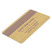 Rustic Chevron Save the Date Magnet, Paars Magneet (Linkerzijde)