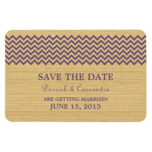 Rustic Chevron Save the Date Magnet, Paars Magneet