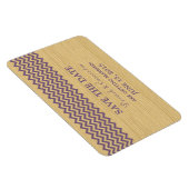 Rustic Chevron Save the Date Magnet, Paars Magneet (Rechterzijde)