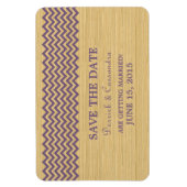 Rustic Chevron Save the Date Magnet, Paars Magneet (Verticaal)