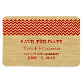 Rustic Chevron Save the Date Magnet, Red Magneet (Horizontaal)