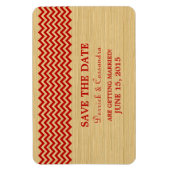 Rustic Chevron Save the Date Magnet, Red Magneet (Verticaal)