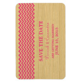 Rustic Chevron Save the Date Magnet, Roze Magneet (Verticaal)