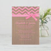 Rustic Chevron Zigzag Wedding Invitations Kaart (Staand voorkant)