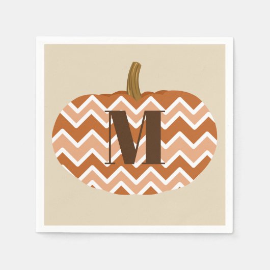 Rustic Chevrons Pumpkin | Aangepast Servet (Voorkant)