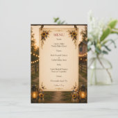 Rustic Chic Americana Zonnebloem Huwelijksmenu Menu (Staand voorkant)
