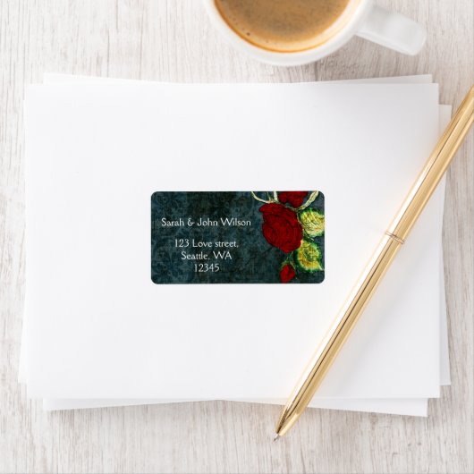 Rustic Chic Aqua  Roos Wedding Etiket (Insitu)