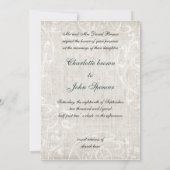 Rustic Chic Aqua  Roos Wedding Kaart (Achterkant)