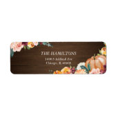 Rustic Chic Autumn Colors Floral Thanksgiving Etiket (Voorkant)