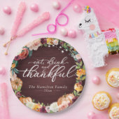 Rustic Chic Autumn Flowers Thanksgiving Dinner Pap Papieren Bordje (Feest)