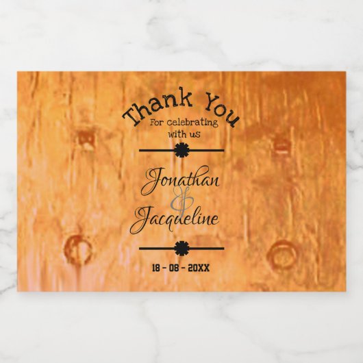 Rustic Chic Bedankt Aangepaste namen Wedding Mini Likeurfles Etiket (Enkel label)