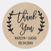 Rustic Chic Bedankt voor je huwelijk met Stickers (Voorkant)