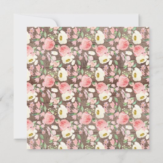 Rustic Chic Blush Pink Floral First Community Kaart (Achterkant)