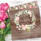 Rustic Chic Blush Pink Floral First Community Kaart
