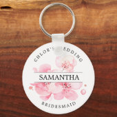 Rustic Chic Blush Pink Floral op maat Sleutelhanger (Voorkant)