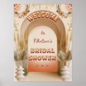 Rustic Chic Boho Pampas Bridal Shower Welcome Sign Poster (Voorkant)